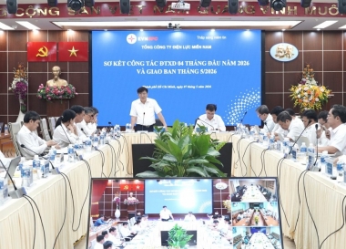 EVNSPC sơ kết công tác đầu tư xây dựng 4 tháng đầu năm và giao ban tháng 5/2026