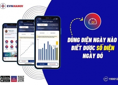 Dễ dàng tra cứu lượng điện tiêu thụ qua các ứng dụng của EVNHANOI