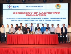 Thi đua hoàn thành công trình đường dây 220 kV Nậm Mô - Tương Dương