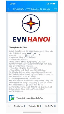 Nhiều tiện ích từ các ứng dụng chăm sóc khách hàng của EVNHANOI