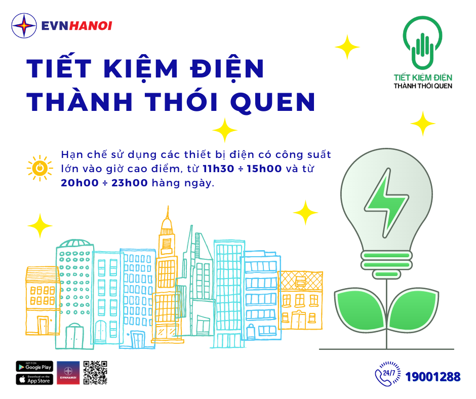 EVNHANOI khuyến nghị khách hàng sử dụng điện tiết kiệm