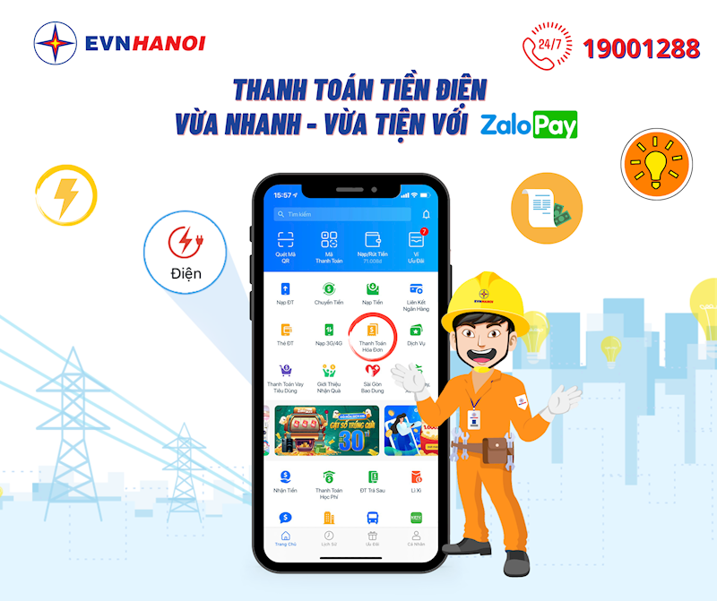 Thanh toán tiền điện vừa tiện, nhanh với ZaloPay