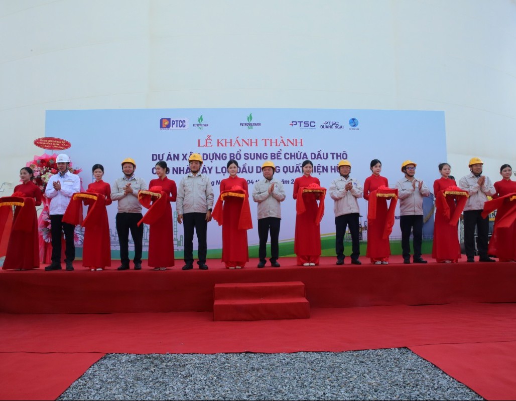 Khánh thành dự án xây dựng bổ sung bể chứa dầu thô cho Nhà máy Lọc dầu Dung Quất