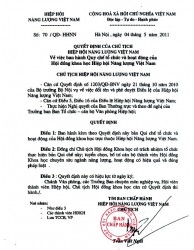 Quyết định ban hành Quy chế tổ chức hoạt động của VESC